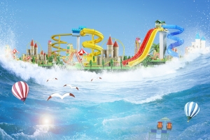 夏季水上乐园嗨翻天游乐园海报