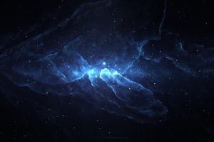 黑蓝色空星里的发光体