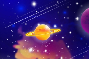 卡通太空星球背景