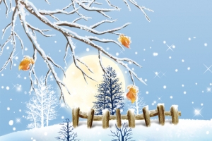 冰寒冬天堆雪人雪松蓝色banner