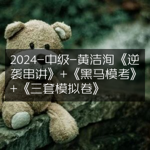 2024中级备考，黄洁洵《逆袭串讲》&《黑马模考》+三套模拟试题
