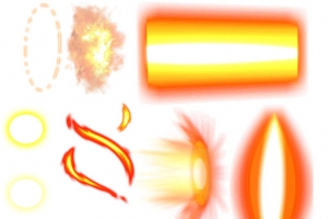 红色炫光射线特效
