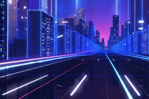 天猫科技蓝色建筑海报背景