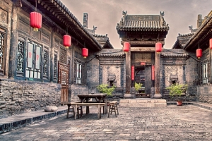怀旧四合院背景装饰