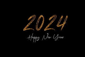 2024新年快乐 黑金字体 个性艺术字 4K壁纸3840x2400