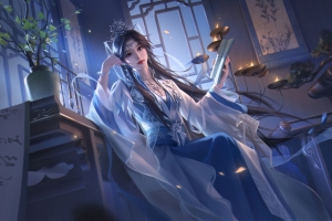 李慕婉书房唯美4K高清车机壁纸 3840x2160平板笔记本便携设备免费下载