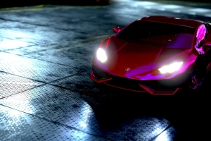 3840x2160 兰博基尼huracan 兰博基尼 跑车 霓虹壁纸 背景