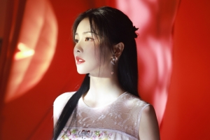 4k 唯美 侧脸 美女 红色背景 白鹿 高清 壁纸