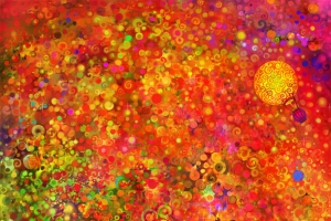 手绘插画彩绘圆点艺术感