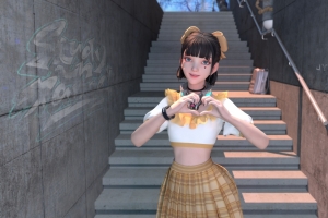 集原美 爱心手势 阶梯 4k动漫壁纸