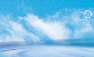 化妆品护肤品教育蓝天气泡清新背景banner