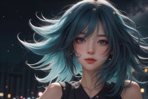 星空之下 美丽少女 4K动漫壁纸