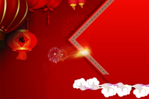 春节元宵红色喜庆烟花电商banner背景