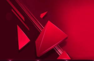 淘宝天猫红色立体几何banner