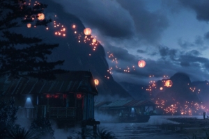 萤火虫 唯美动漫3440x1440壁纸