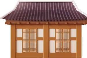 中国风屋子手绘高清PNG透明漂浮元素设计素材免费下载