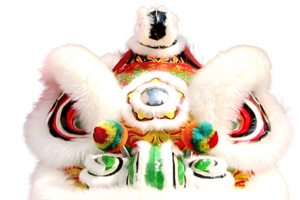白色的舞狮高清背景图片