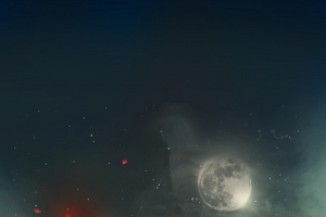 宫廷古风花瓣飞舞夜空下H5背景