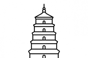 西安小雁塔线条
