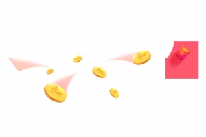 唯美精美漂浮金币金钱红包装饰