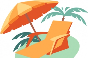 沙滩躺椅夏日
