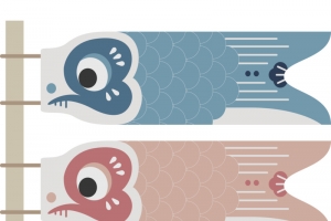 手绘日本传统建筑卡通装饰元素