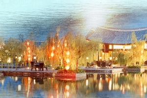 旅游风景蓝色海报背景banner