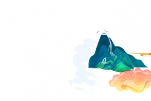 山祥云手绘山装饰元素