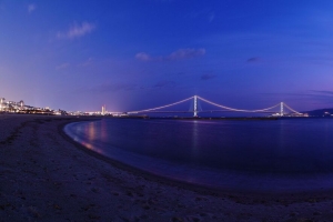海滩 海湾 桥梁 城市 夜间 4k壁纸 3840x2160