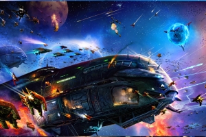 未来宇宙战斗场景