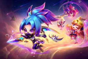 金铲铲之战星之守护者 阿卡丽阿狸 拉克丝4K壁纸