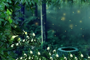 绿色梦幻森林淘宝banner海报