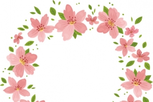 矢量图粉色的花圈