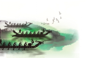 水墨赛龙舟