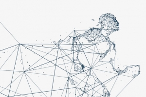 科技线条人物奔跑图