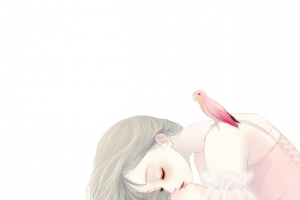 蹲着的唯美女孩