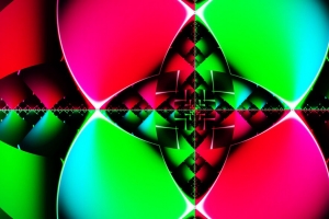 分形 线条 图案 万花筒 绿色 粉红色 抽象 4k壁纸 3840x2160