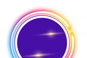 彩色霓虹灯夜光反光圆圈边框