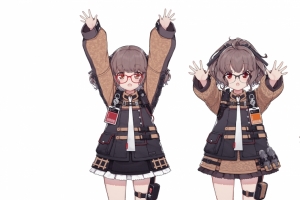 三个可爱马尾辫裙子动漫女孩3440x1440壁纸