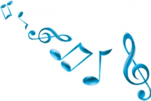 卡通蓝色音符七夕