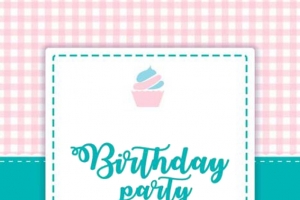 粉色小清新生日邀请函背景素材