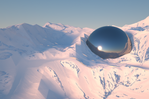 C4D科技雪山异物