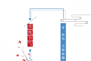 二十四节气立冬中国风海报边框元
