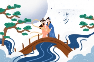 手绘卡通七夕元素