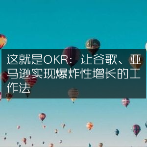OKR工作法，揭秘谷歌、亚马逊爆炸性增长的秘诀，提升个人能力的必读之书