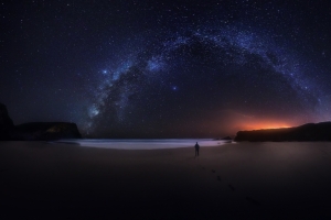 银河星空一个人风景4K壁纸