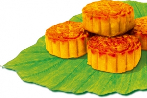中秋月饼绿色叶子