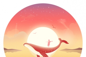 手绘卡通大鱼海棠插画