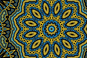 形状 图案 分形 抽象 黄色 蓝色 4k壁纸 3840x2160