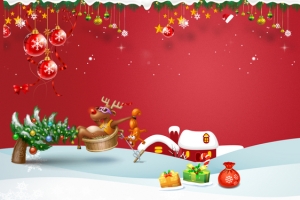 双旦红色卡通淘宝喜庆banner